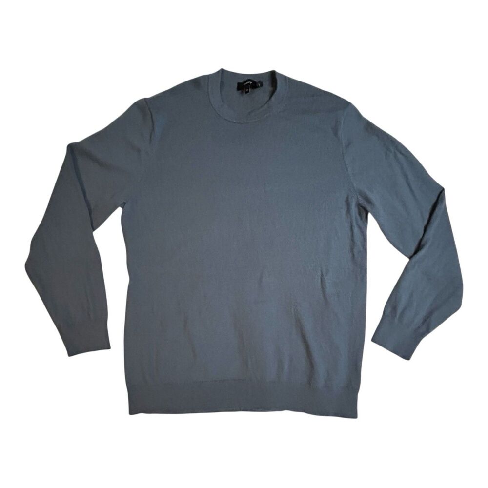 Theory Blue 100% Cashmere Crew Neck Pullover Sweater Men's XXL Classic Preppy